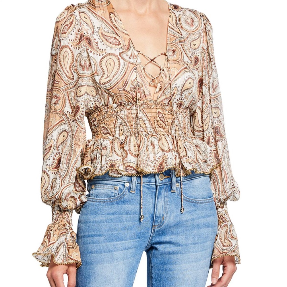 Shona Joy Pallenburg Shirred Preplum Blouse